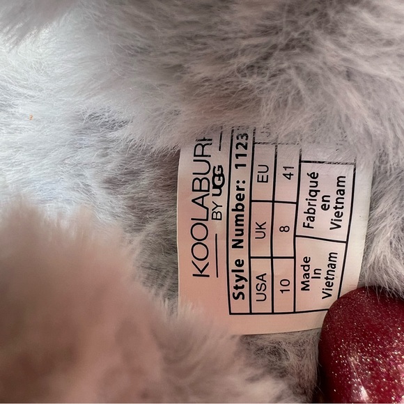 Koolaburra by Ugg double strap slide faux fur 10 gray slippers hard bottom - Picture 10 of 10